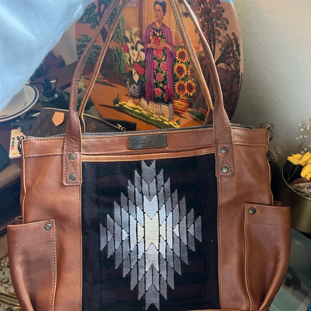 Nena & Co. Brown and Black Geometric Tote